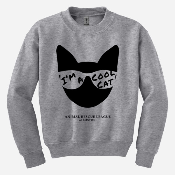 Youth Heavy Blend Crewneck Sweatshirt - Cool Cat Thumbnail