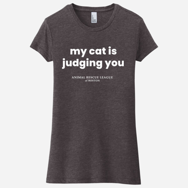 Women's Fitted Perfect Tri Tee - Cat Judging Thumbnail