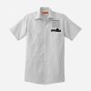 Short Sleeve Striped Industrial Work Shirt Thumbnail